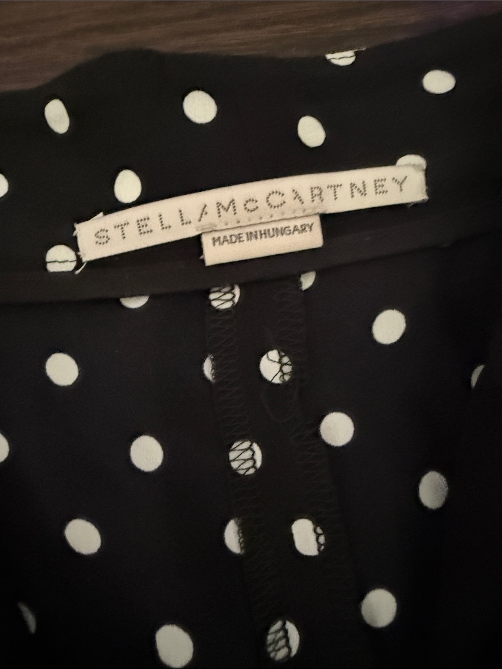 Stella McCartney Silk Wide Leg Polka Dot Pants in Black and White - Women's - Picture 6 of 12